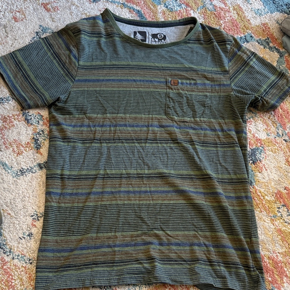 Hippytree Striped T-Shirt in Green and Gray